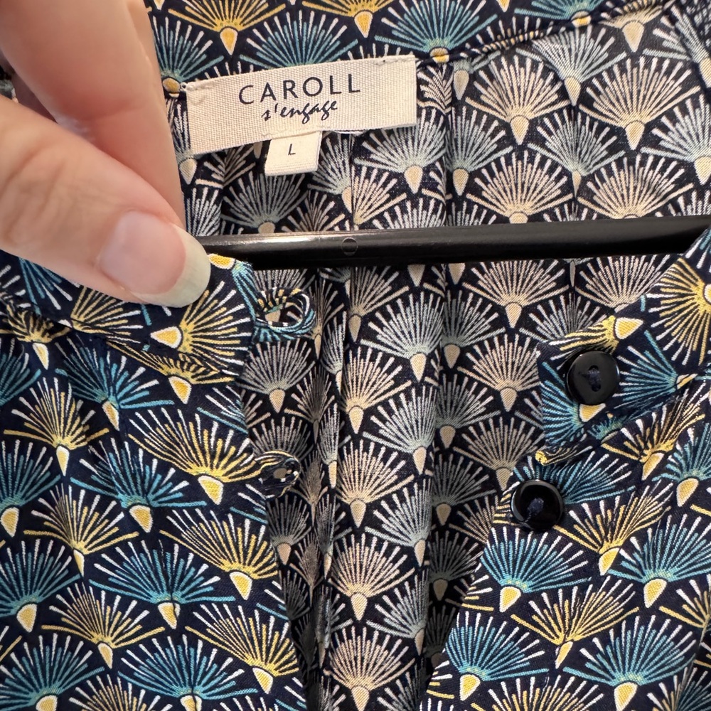 Euc Caroll Paris Deco Print Peasent Blouse - image 5